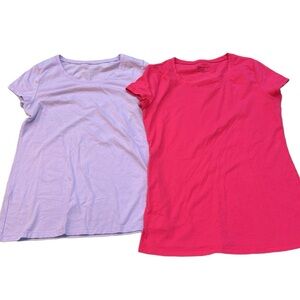 No Boundaries | Set of Two Short Sleeve Tees Pink Purple Size Juniors M Medium